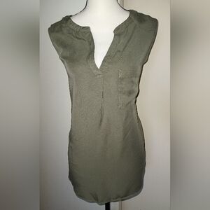 Knox Rose Olive Green Crochet Detail Top (XXL)